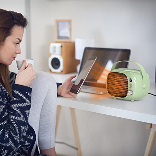 Compact Ceramic Space Heater with Tip-Over and Overheat Protection