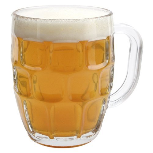 Dimple Stein Beer Mug - 19.25 oz Glass Tankard with Handle