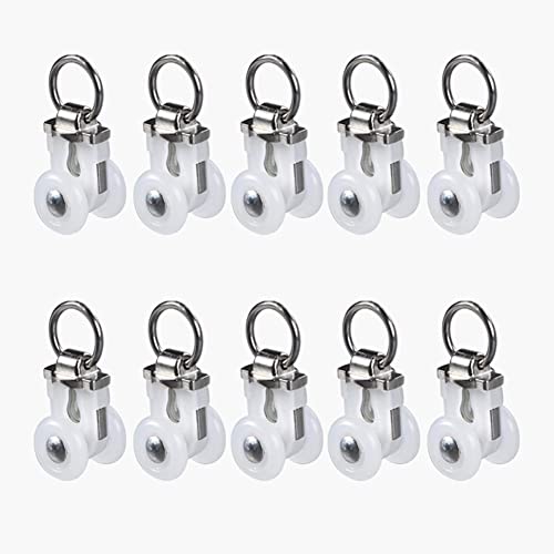 Heavy-Duty Aluminum Curtain Rail Runners - Smooth Sliding Pulleys (10 Pack)