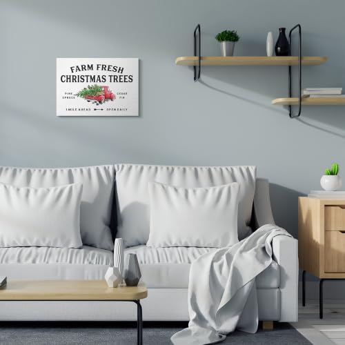 Stupell 16 x 20 Farm Fresh Christmas Trees Canvas Wall Art, 20" L x 16" W