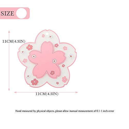 Sakura Cherry Blossom PVC Coasters - Cute Flower Drink Mat Set of 2