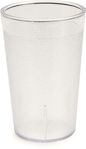 Carlisle FoodService Products Stackable Stackable Tumbler Plastic Tumbler with Pebbled Exterior for Restaurants, Catering, Kitchens, Plastic, 9.5 Ounces, Clear, (Pack of 72)