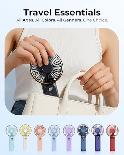 TUNISE Portable Handheld Fan 4000mAh Rechargeable Foldable Personal Fan