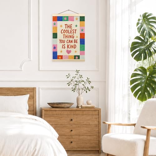 Inspirational Classroom Wall Art Poster with Hanging Frame 12x16 Inch
