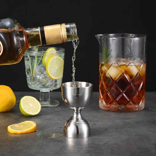 Plat Star Stainless Steel Double Jigger for Bartending, 1 oz & 2 oz Liquor Measuring Tool