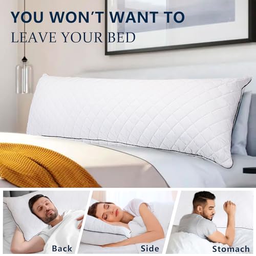 Memory Foam Body Pillow - 20x60 Inch Long Pillow for Adults