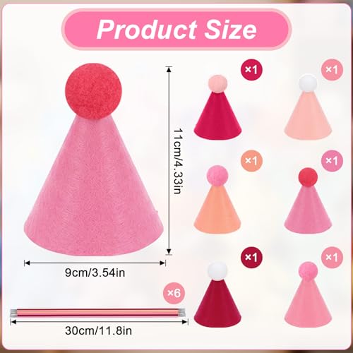 Mini Party Hats for Stuffed Animals and Pets - Colorful Felt Cone Hat