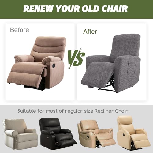 Recliner Chair Cover - 4-Piece Non-Slip Washable Protector