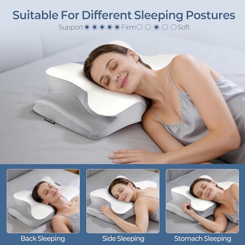 Cervical Pillow for Neck Pain Relief - Ergonomic Memory Foam Design