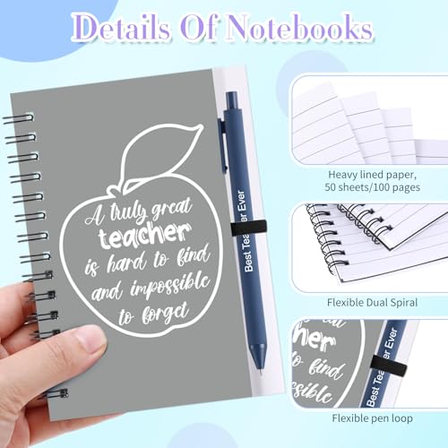 Thanks Teacher Gift Set Morandi - 72 Pcs Bulk Appreciation Gifts with Coffee Cups Notebooks & Pens