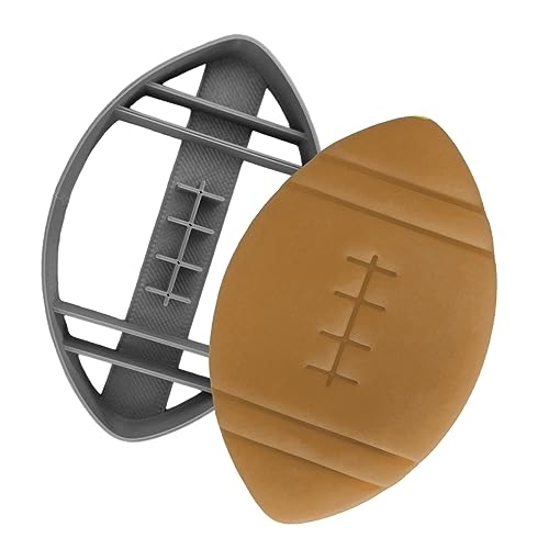 Moose Goods 3.5 Inch American Football Cookie Cutter with Stamp - Football Shape Bakeware