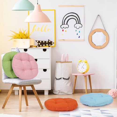 12-Piece Round Floor Cushion Set for Kids Classroom Seating, 15-inch