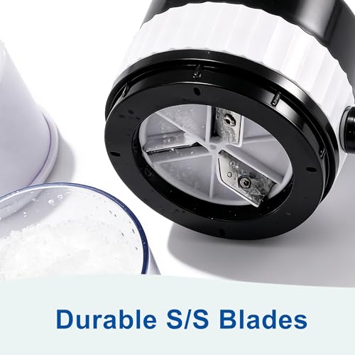 Manual Snow Cone Machine - Fluffy Shaved Ice Maker with Stainless Steel Blades
