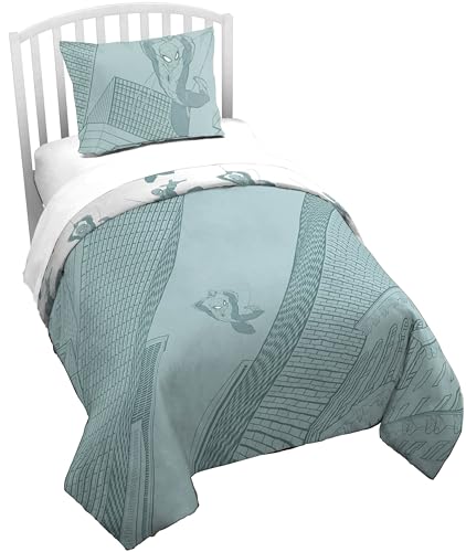 Jay Franco Spiderman Kids Duvet Cover Set with Sham - Twin Green Bedding