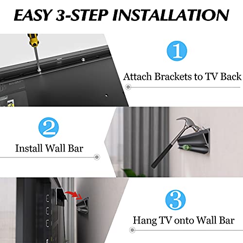 No Stud TV Wall Mount - Drywall Hanger Bracket for 13-55 Inch TVs up to 99 lbs