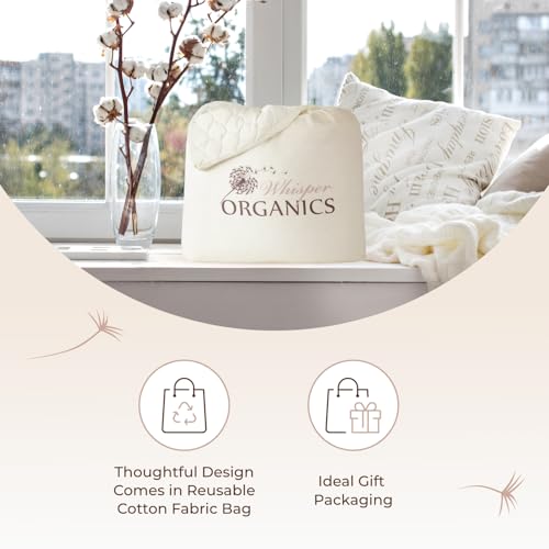 Organic Cotton Mattress Pad - Breathable Cooling Protector Queen Size