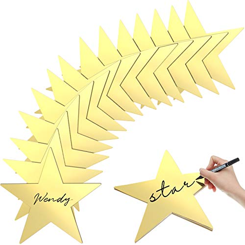 24 Pcs 11-Inch Large Gold Star Cutouts - Double-Sided Cardstock Paper Stars