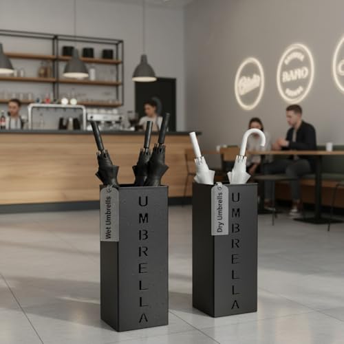 Square Metal Umbrella Stand, Freestanding Entryway Umbrella Holder Rack