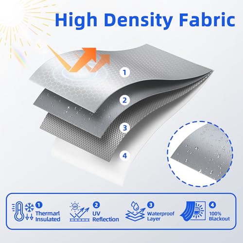 100% Blackout Magnetic Window Cover - Portable No Drill Curtains 75" x 58"