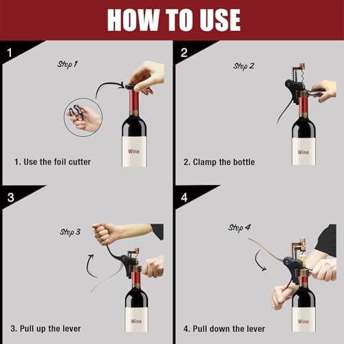 Geelu Wine Opener Set Corkscrew with Gift Box - Easy Bottle Opening Tool