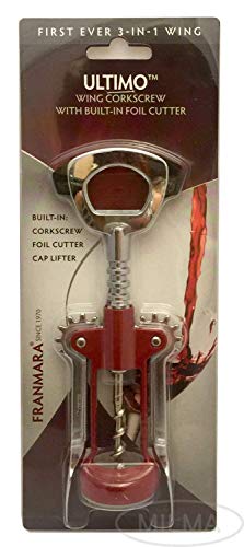 Heavy Duty Chrome Wing Corkscrew with Foil Cutter and Bottle Opener