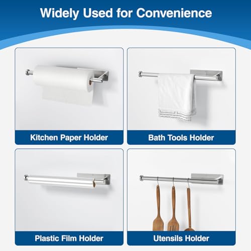 Under Cabinet Paper Towel Holder - SUS304 Stainless Steel, Brushed Nickel
