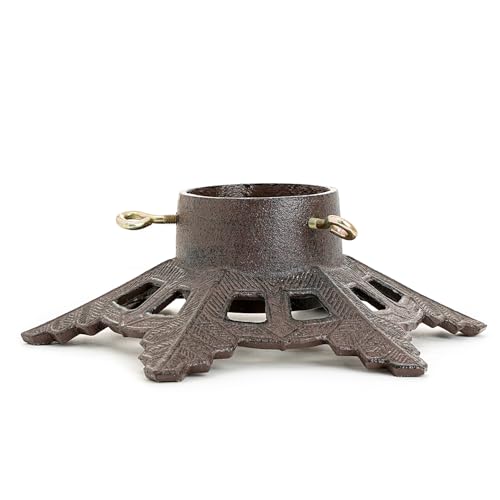 Cast Iron Christmas Tree Stand with Snowflake Base, Fits Up to 6ft Trees
