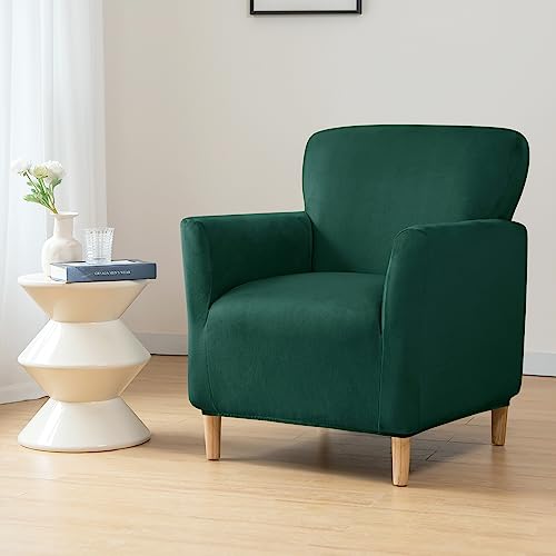 Stretch Jacquard Armchair Slipcover - Dark Green Waterproof Furniture Protector
