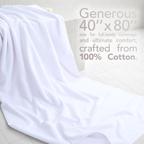 Oversized Turkish Cotton Bath Sheet, 40x80 Extra Large Absorbent Towel