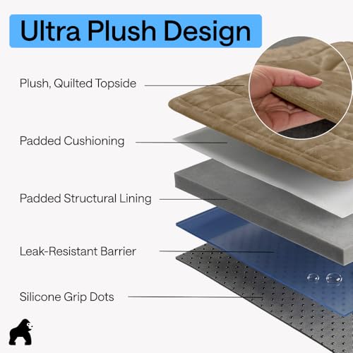 Plush Quilted Sofa Cushion Cover - Slip & Leak Resistant, 70x28 Inches, Beige