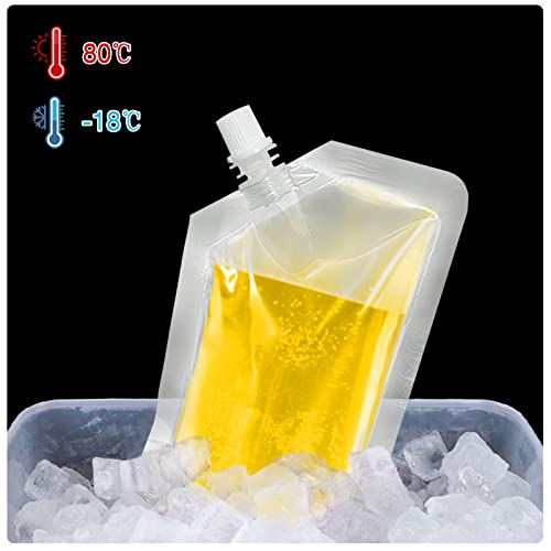 12Pcs Reusable Plastic Flasks Set with Funnel - 8OZ, 16OZ, 32OZ Food Grade Leak-Proof Drink Pouches