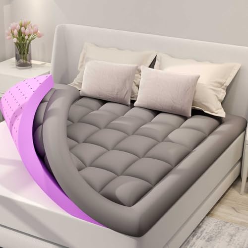 BDEUS 5 Inch Queen Memory Foam Mattress Topper with Cooling Gel & Pillow Top