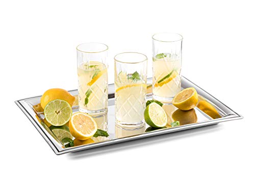Royalty Art Hiball Tall Highball Glasses Set of 8, 12 oz Drinkware - Elegant Textured Design