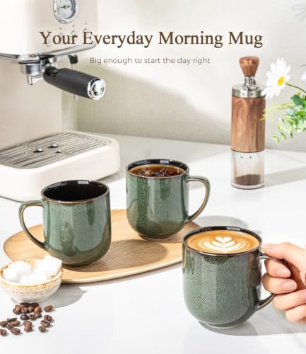 LERATIO Reactive Glaze Ceramic Coffee Mug Set of 6, 12oz - Handmade & Durable
