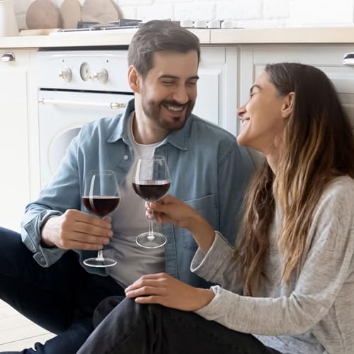 Unbreakable Tritan Wine Glasses, 15oz Stemmed Set of 4, Dishwasher Safe