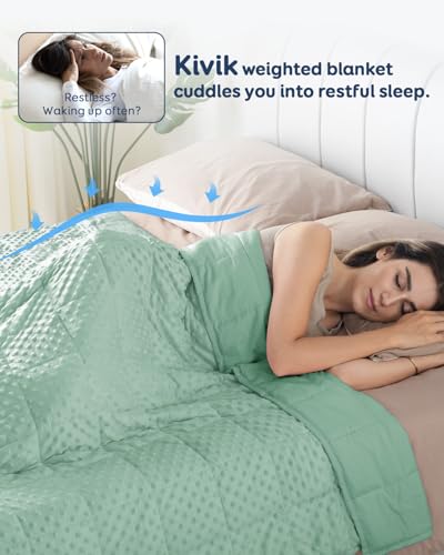 Kivik 20lb Sage Green Weighted Blanket Queen Size 60x80 for Adults