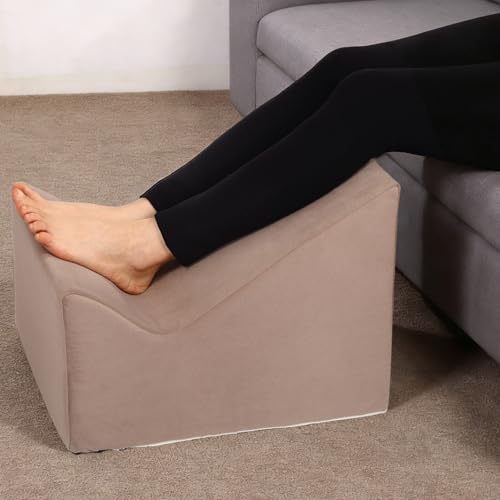 Modern Padded Pouf Ottoman with Washable Cover - Ergonomic Footrest