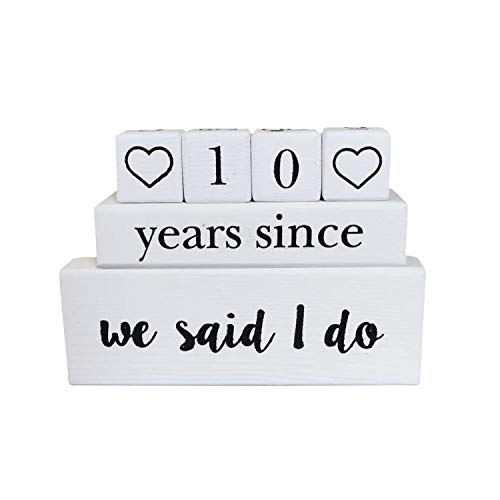 Solid Wood Wedding Countdown Calendar Blocks - 6-Piece Engagement Gift Set