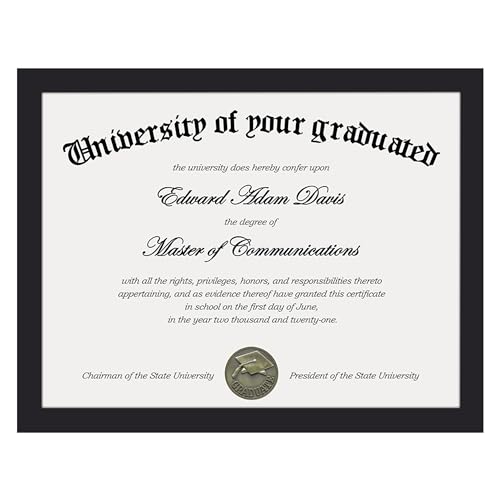 Black 8.5 x 11 Certificate Frame - Diploma & Document Wall or Tabletop Display
