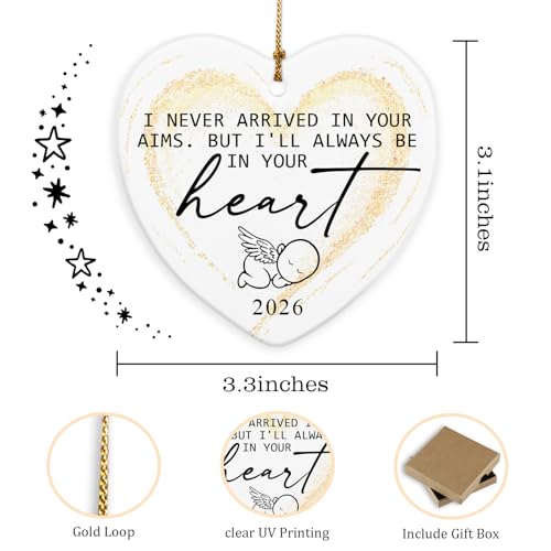 Miscarriage Memorial Ornament Angel Baby Christmas Keepsake 'I'll Always Be' in Your Heart