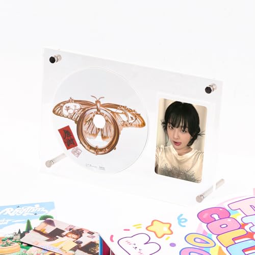 Acrylic Photocard and CD Display Stand, Clear Desktop Holder Case