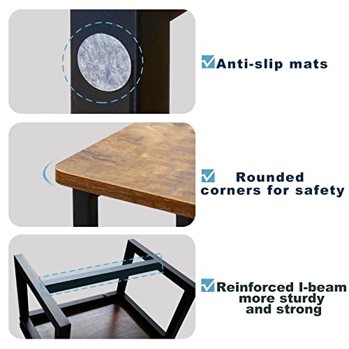 3-in-1 Heavy Duty Wooden Step Stool, 500lb Capacity with Metal Frame