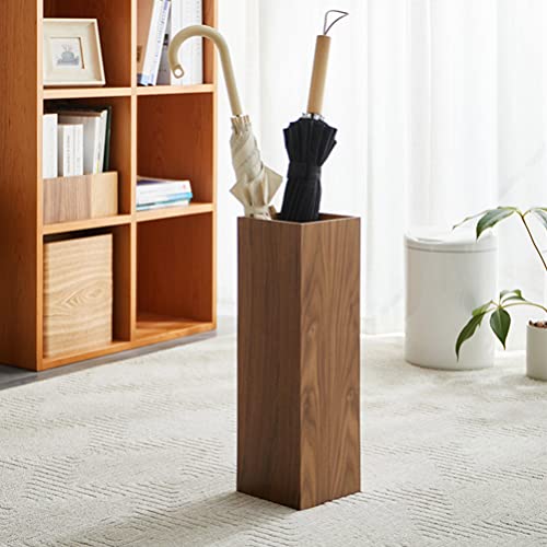 Square Wooden Umbrella Stand - Farmhouse Entryway Storage Bucket