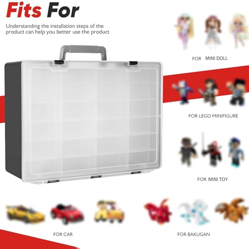72-Compartment Toy Organizer Case with 3 Layers of Removable Trays