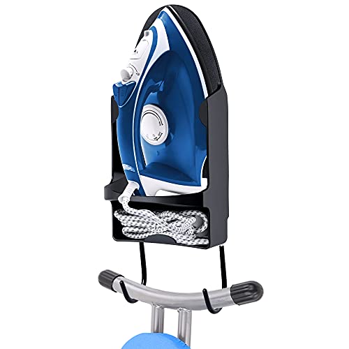Pensino Black Wall Mount Ironing Board & Iron Holder, Heat Resistant Up to 200°C