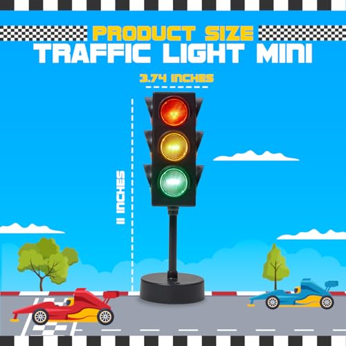 11-Inch Traffic Light Lamp with Remote, LED Color-Changing Room Decor