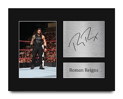 Roman Reigns Signed Printed Autograph Photo Display - US Letter Size