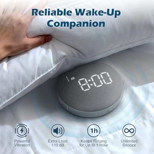 Super Loud Vibrating Alarm Clock for Heavy Sleepers - Cordless Bed Shaker