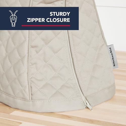 Quilted Cotton Tilt-Head Stand Mixer Cover with Storage Pocket, Tan
