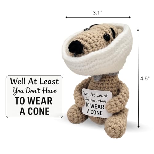 Handmade Crochet Dog Plush – Funny Surgery Recovery & Get Well Soon Gift
